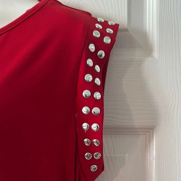 MICHAEL Michael Kors Red Sheath Dress w/Slit for Christmas or Valentines - Picture 3 of 7